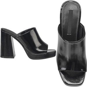 French connection patent mules 7.5